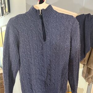 Men's Blue Gianetti Half-Zip Sweater
